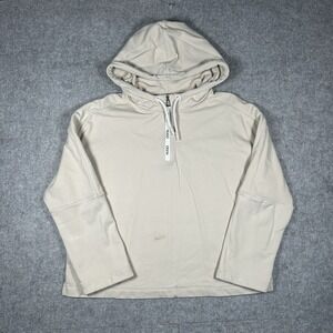 Hugo Boss 1/4 Zip Men's Size‎ Large Off White Cream Box Fit Organic Material